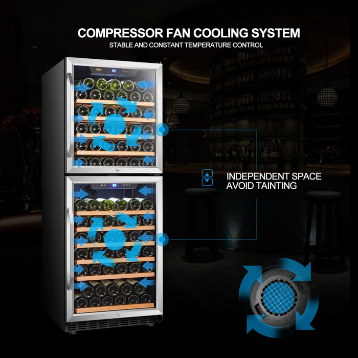 Lanbo Dual Zone Compressor Wine Cooler 133 Bottle Capacity LW133DD