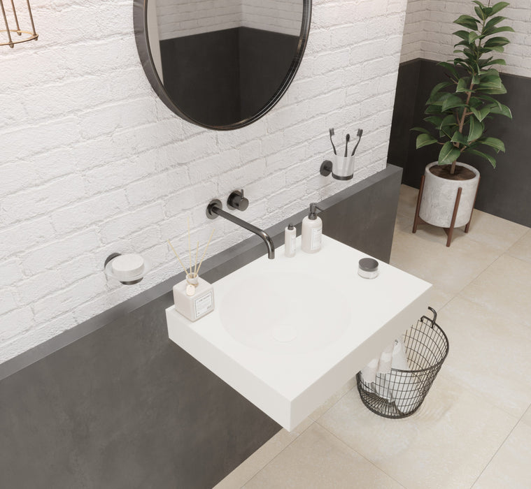Ideavit Solidnext Wall Mount Bathroom Sink With Towel Bar PS IDV 280285