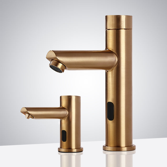Fontana Showers Solo Gold Tone Touchless Motion Activated Sink Faucet and Soap Dispenser FS-509-GT