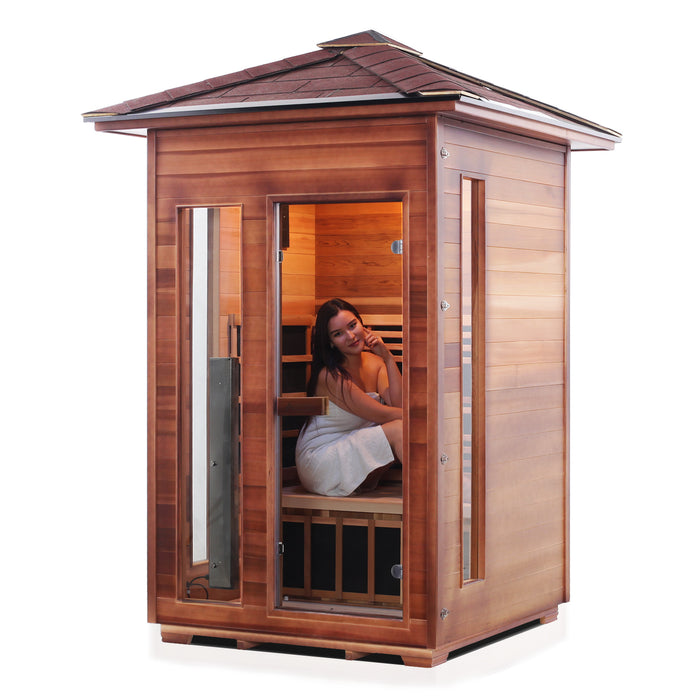 Enlighten Rustic - 2 Person Indoor/Outdoor Infrared Sauna 17376
