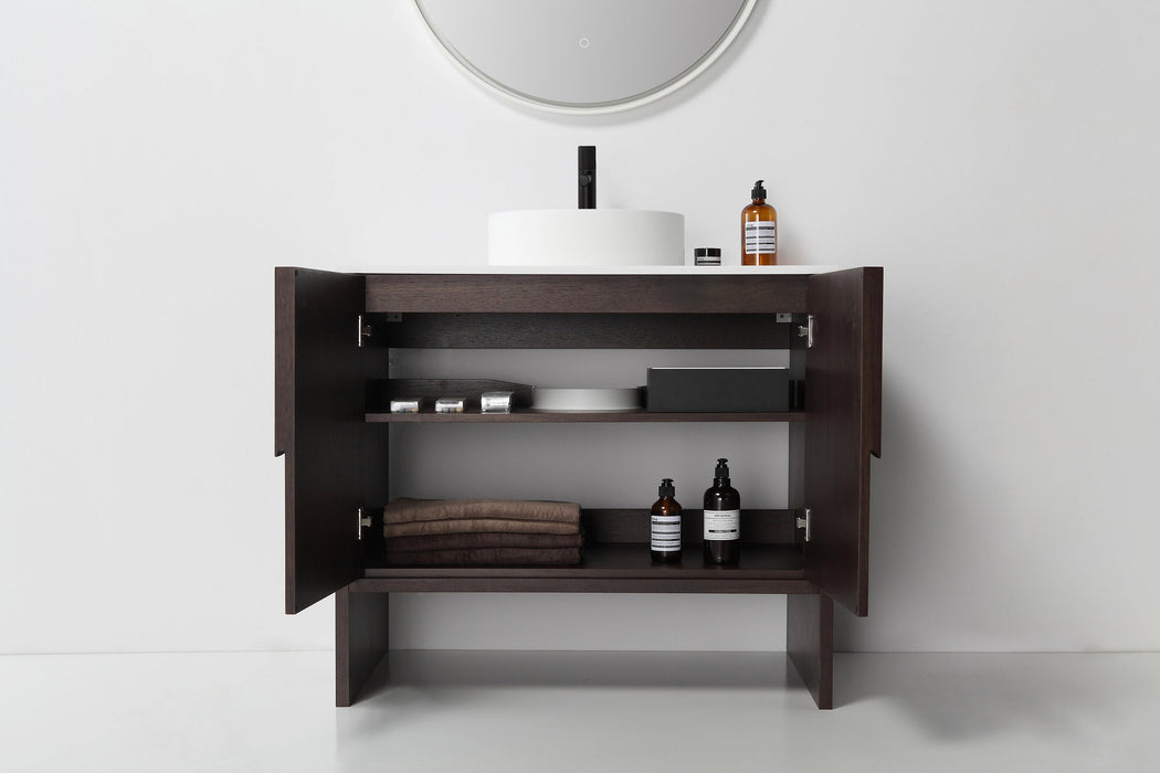 Karton Republic Celle 36” Dark Walnut Freestanding Modern Bathroom Vanity VACELDW36FD