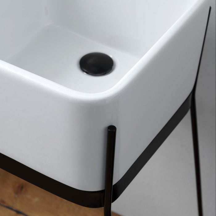 Horganica Ibrido Ceramic Square Console Bathroom Sink White PS HO_BRD02QN
