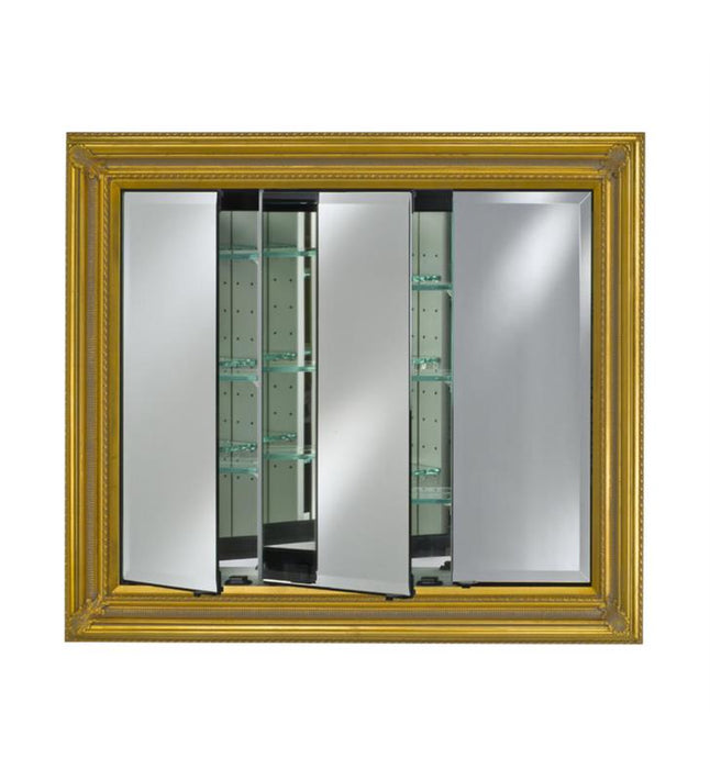 Afina Vanderbilt 34" Recessed Decor Framed Mirror Medicine Cabinet with Triple Door TD4234RDEC