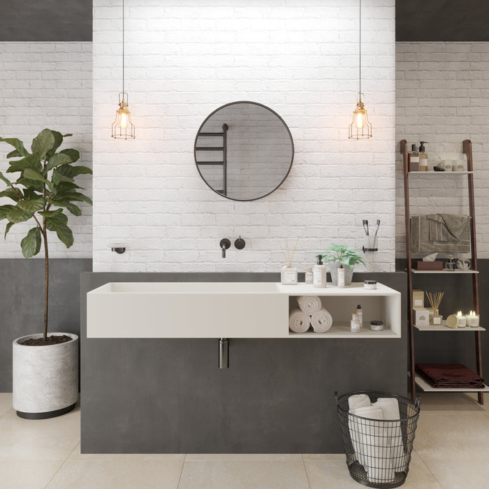 Ideavit Solidpure 140 Wall Mount Bathroom Sink With Shelf PS IDV 278601