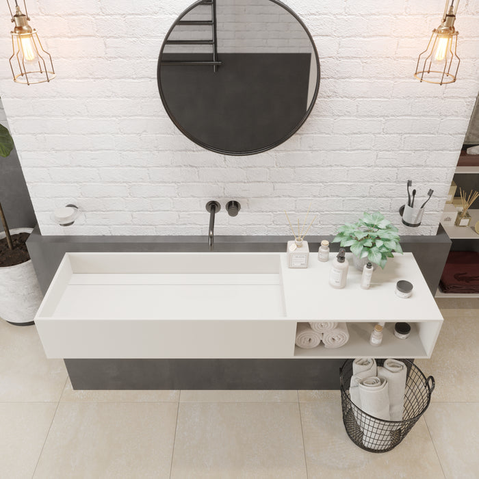 Ideavit Solidpure 140 Wall Mount Bathroom Sink With Shelf PS IDV 278601