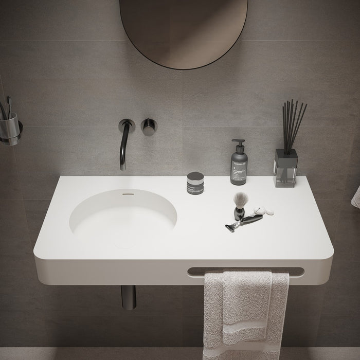 Ideavit Solidbrio 90 Wall Mount Bathroom Sink With Towel Bar PS IDV 281622