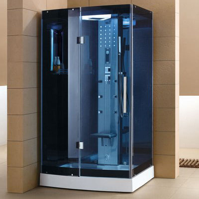 Mesa 1-Person Blue Glass Steam Shower 47" x 35" x 85" WS-300A