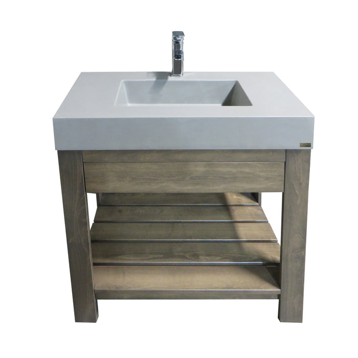 Trueform Concrete 36” Lavare Vanity with Concrete Rectangle Sink & Drawer LAVARE-36N-D