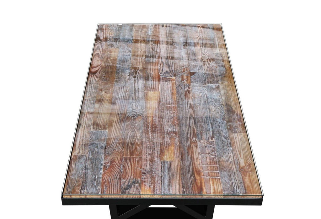 Maxima House Kanto-T Glass Top Solid Wood Dining Table SCANDI126
