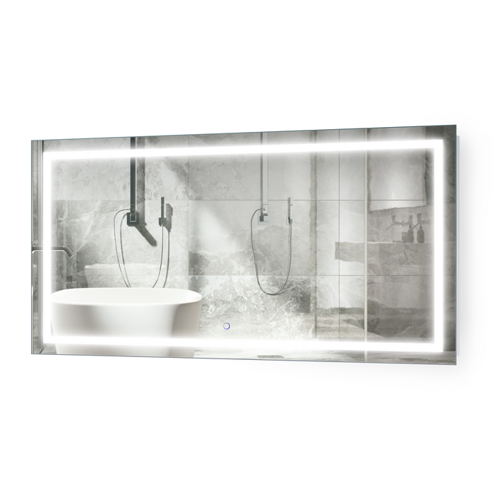 Krugg 54″ X 24″ LED Bathroom Mirror w/ Dimmer & Defogger | Lighted Vanity Mirror Icon5424