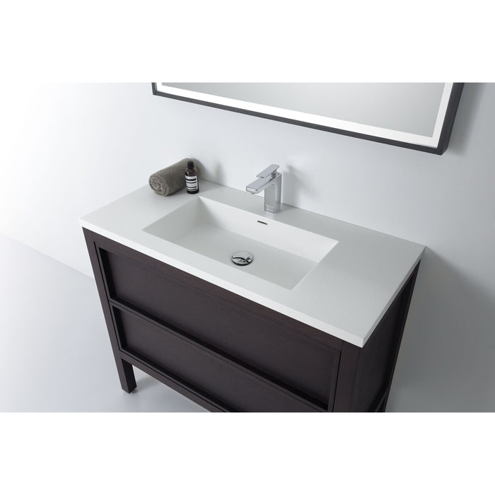 Karton Republic Annecy 36" Charcoal Oak Freestanding Modern Bathroom Vanity Sink VAANNCH36FD