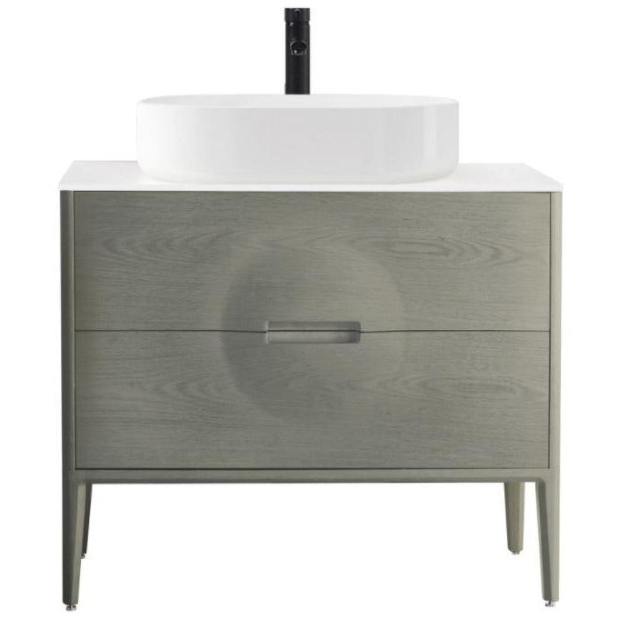 Karton Republic Colmar 36" Whitewash Oak Freestanding Modern Bathroom Vanity w/Sink VACOLOG36FD