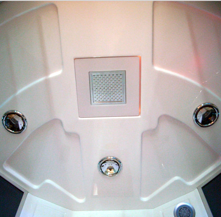 Mesa Steam Shower Blue Glass with Jetted Tub 61" x 61" x 89" WS-702A