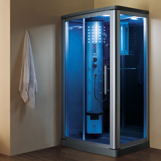 Mesa 1-Person Blue Glass Steam Shower 45" x 32" x 85" WS-802L