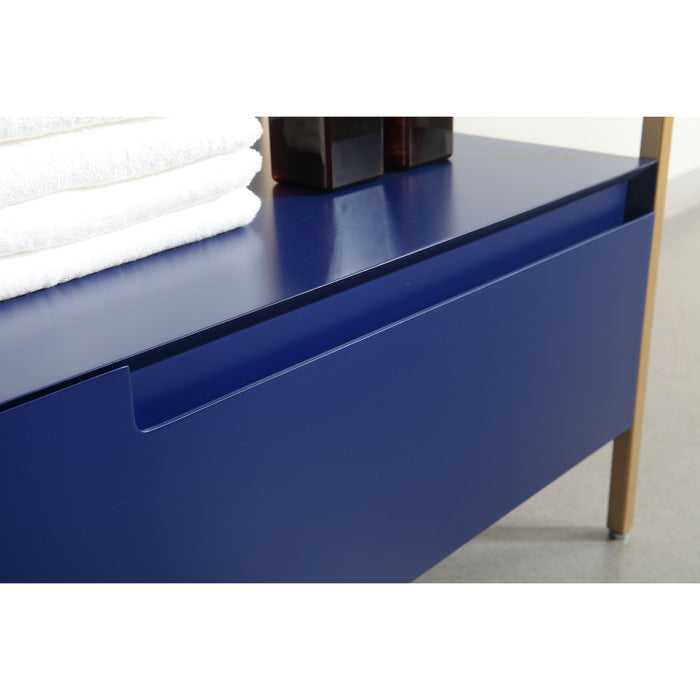 Karton Republic Texel 42" Navy Blue Industrial Style Freestanding Bathroom Vanity VATEXNB42FD
