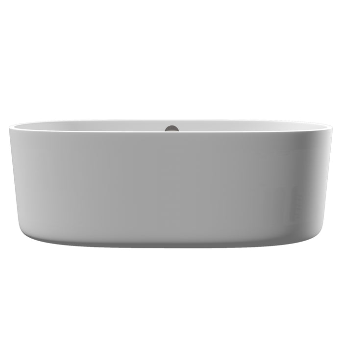 Cambridge Plumbing Dolomite Mineral Composite Modern Freestanding Double Ended Soaking Tub 71 x 33.5 ES-FSDE71-CP