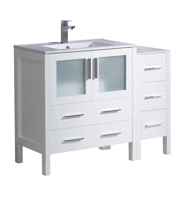Fresca Torino 42" Gray Oak Modern Bathroom Cabinets w/ Integrated Sink FCB62-3012GO-I