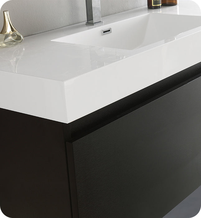 Fresca Mezzo 48" Teak Wall Hung Modern Bathroom Cabinet w/ Integrated Sink FCB8011TK-I