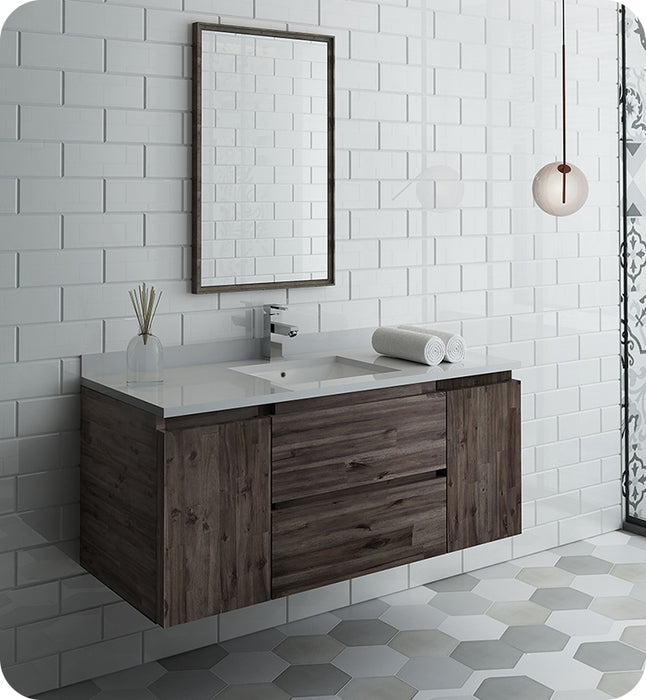 Fresca Formosa 54" Wall Hung Modern Bathroom Vanity w/ Mirror FVN31-123012ACA