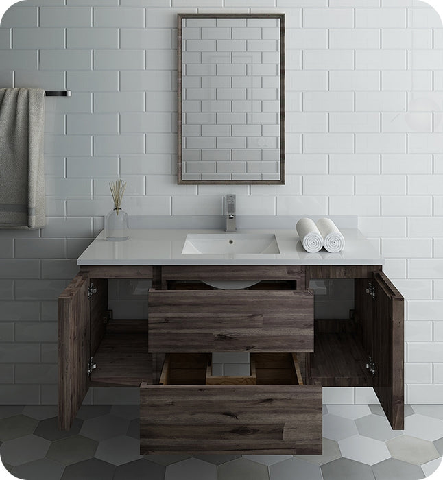 Fresca Formosa 54" Wall Hung Modern Bathroom Vanity w/ Mirror FVN31-123012ACA