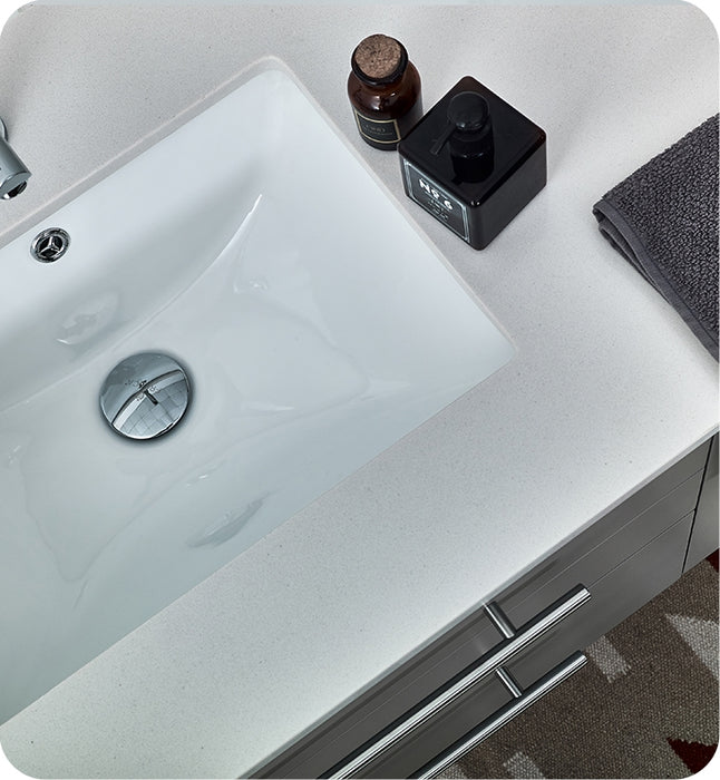 Fresca Lucera 60" White Wall Hung Double Undermount Sink Modern Bathroom Vanity w/ Medicine Cabinets FVN6160WH-UNS-D