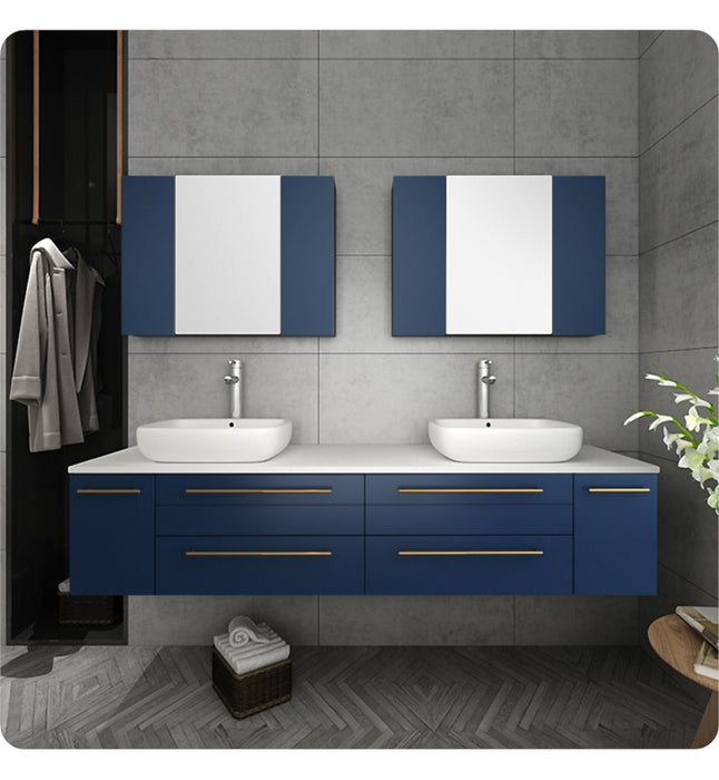 modern bathroom blue