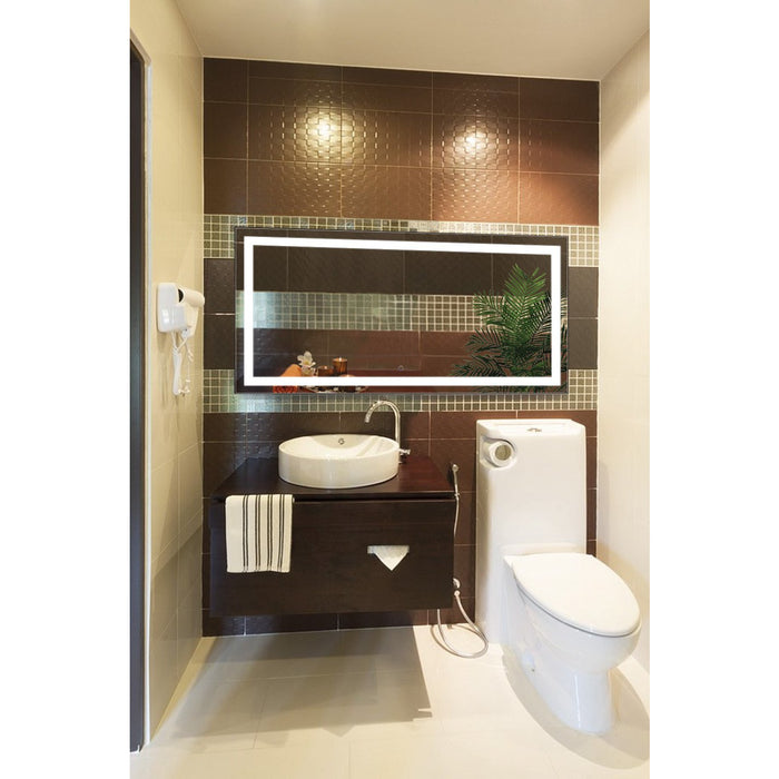 Krugg Icon 60″ X 30″ LED Bathroom Mirror w/ Dimmer & Defogger | Large Lighted Vanity Mirror Icon6030