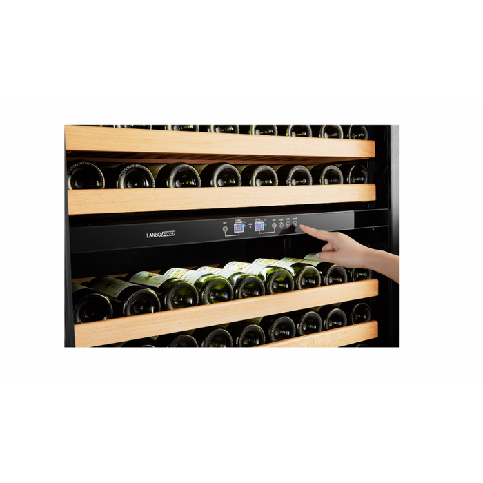 LanboPro Black Dual Zone Wine Cooler French Doors 287 Bottle Capacity LP328D
