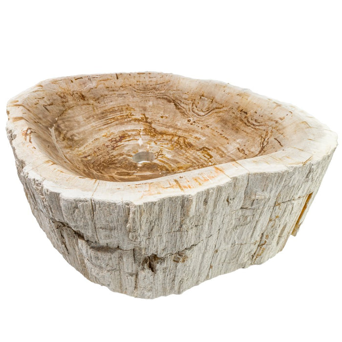 Novatto Petrified Fossil Wood Vessel Sink, Irregular Shape and Color NOSV-FW Series
