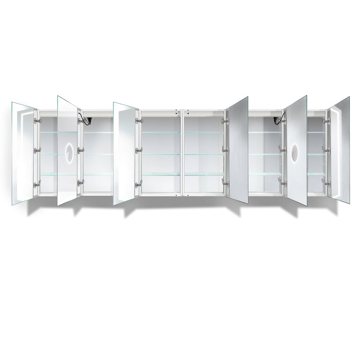 Krugg LED Medicine Cabinet 120″X36″ w/Dimmer & Defogger Svange12036DLLLRRR