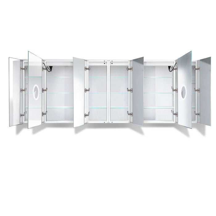 Krugg LED Medicine Cabinet 96″X36″ w/Dimmer & Defogger Svange 9636DLLLRRR