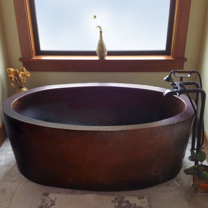 Novatto Dakota Freestanding Copper Bath Tub, 64" NBT-DAK