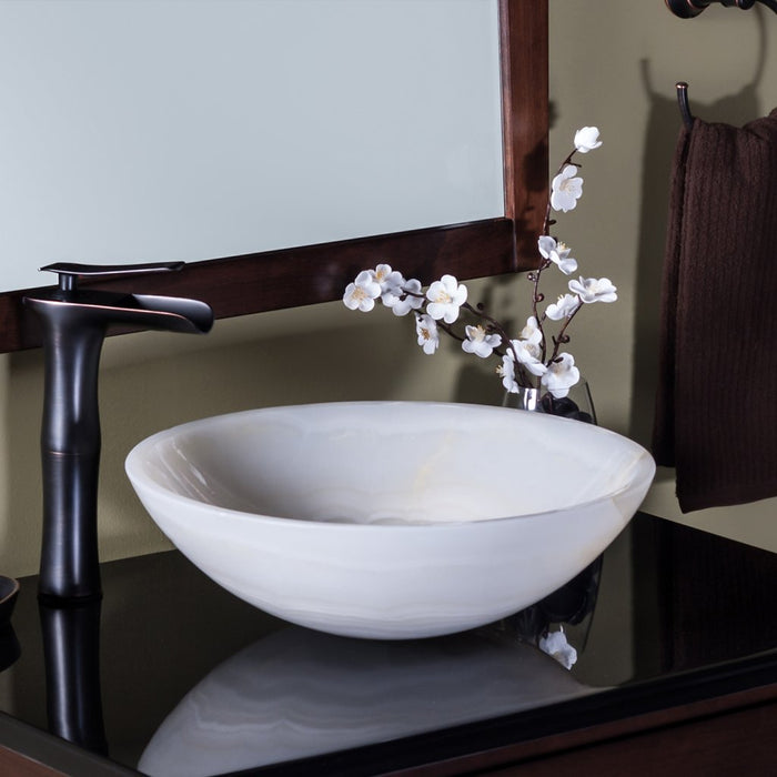 Novatto White Onyx Vessel Bathroom Sink NOSV-WO Series