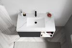 Karton Republic Manarola 42" Matte Black Wall Mount Modern Bathroom Vanity w/Sink (Open Shelves) VAMANMB42WMQZ