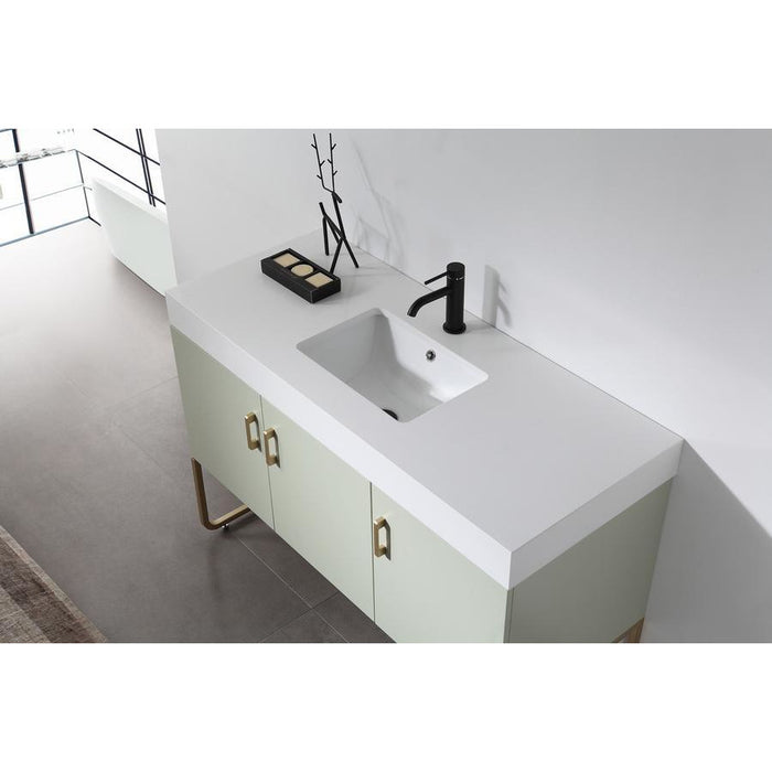 Karton Republic Veemon 48" Pine Mist Dual Mount Modern Bathroom Vanity w/Sink VAVEEPM48FD