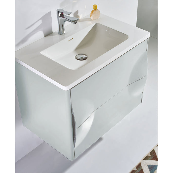 Karton Republic Colmar 30" Dark Gray Wall Mount Modern Bathroom Vanity w/Sink VACOLDG30WM