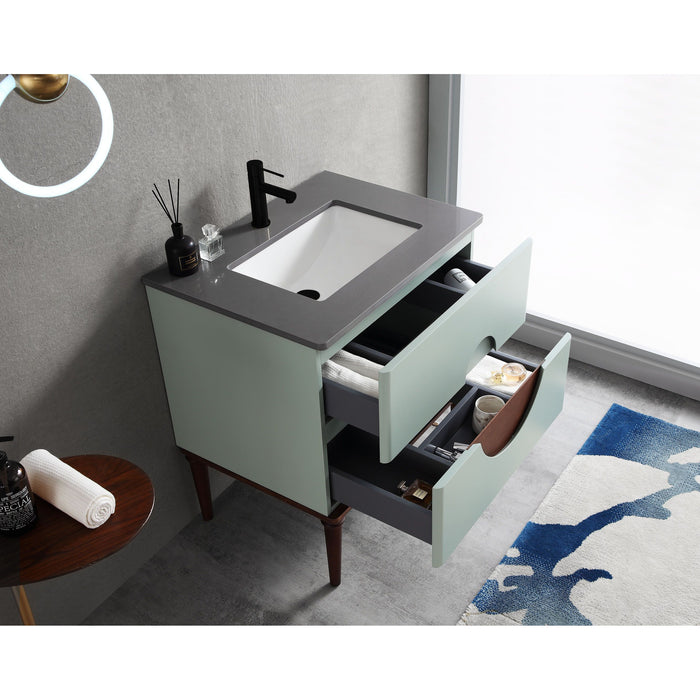 Karton Republic Burano 30" Beige Freestanding Modern Bathroom Vanity w/ Sink  VABURBE30FD