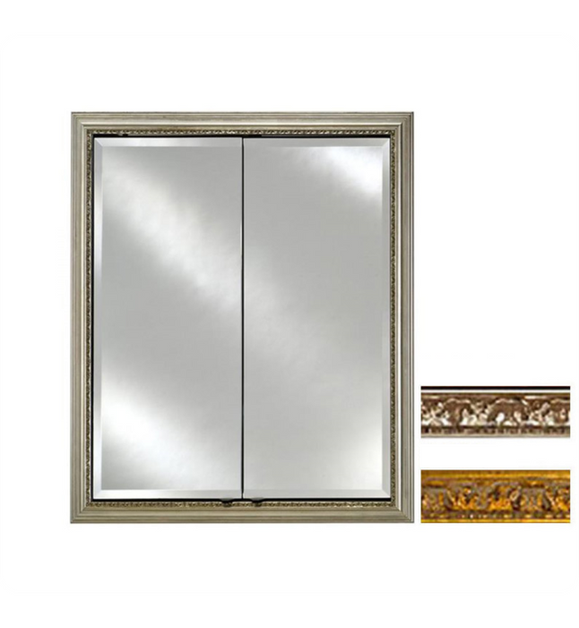 Afina Signature 29 1/4" Recessed Valencia Framed Mirror Medicine Cabinet with Double Door DD2430RVAL