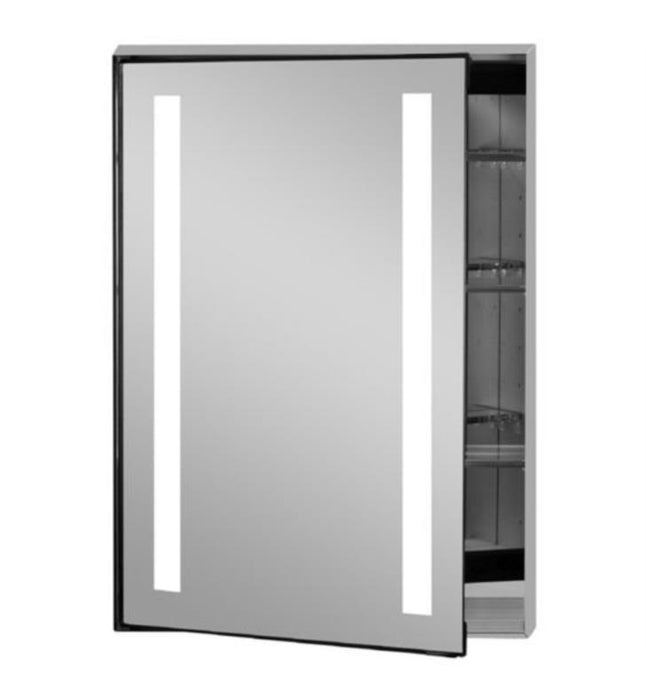 Afina Illume 30" Recessed Single Door Backlit LED Frameless Mirror Medicine Cabinets with Inside Electrical Sockets I-SD2430-P