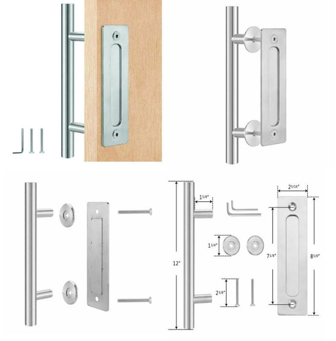 Glass-Door.US Complete Kit Mirror Sliding Barn Door with Stainless Steel Hardware SW12322.3