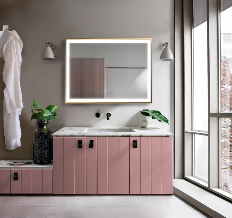 Krugg 48″ X 36″ Gold Soho LED Bathroom Mirror Soho4836G