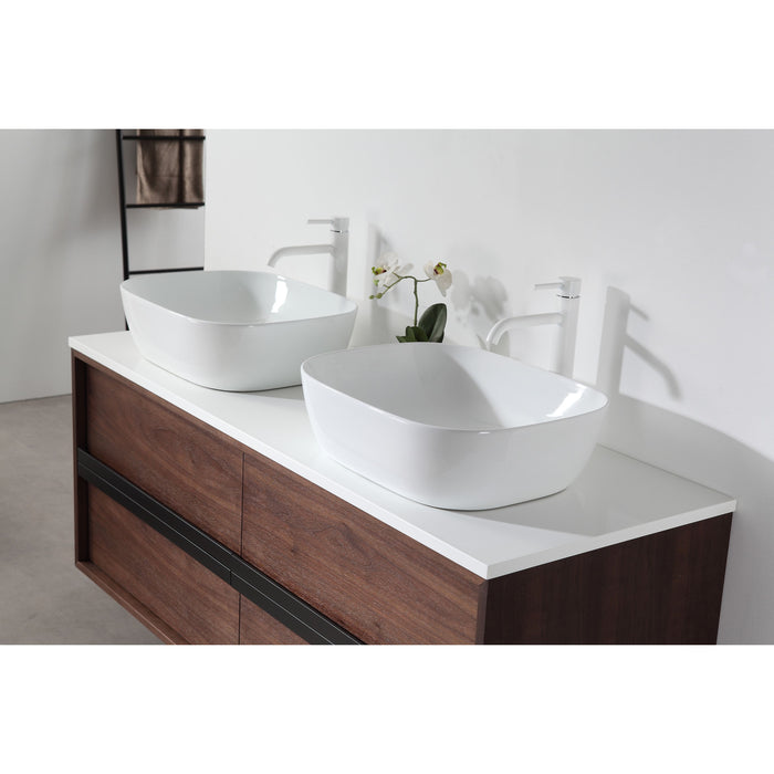Karton Republic Sintra 55" Whitewash Oak Wall Mounted Modern Bathroom Vanity w/Sinks VASINWO55WM
