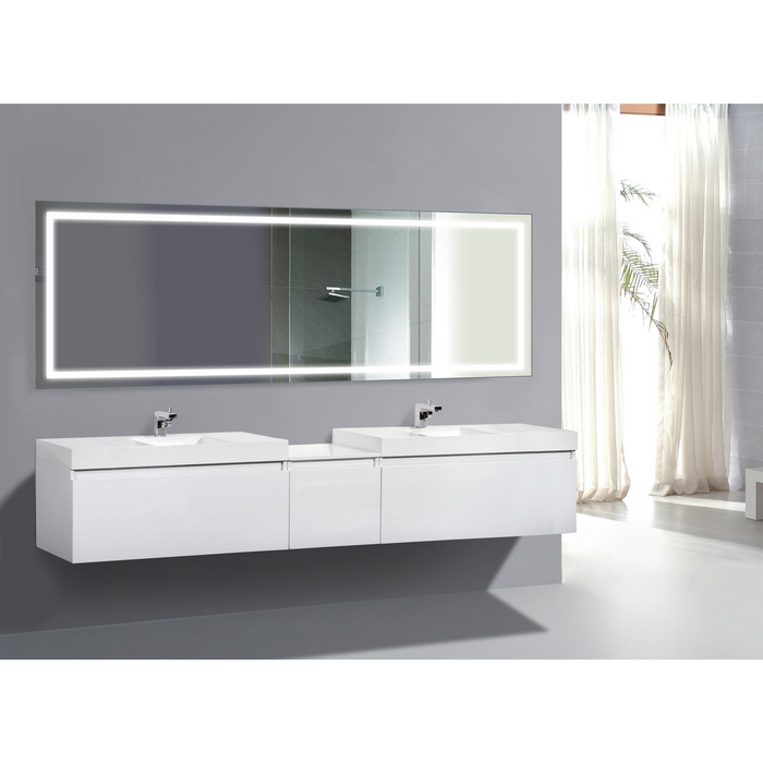Krugg Icon 84″ X 30″ LED Bathroom Mirror w/ Dimmer & Defogger | Large Lighted Vanity Mirror Icon8430