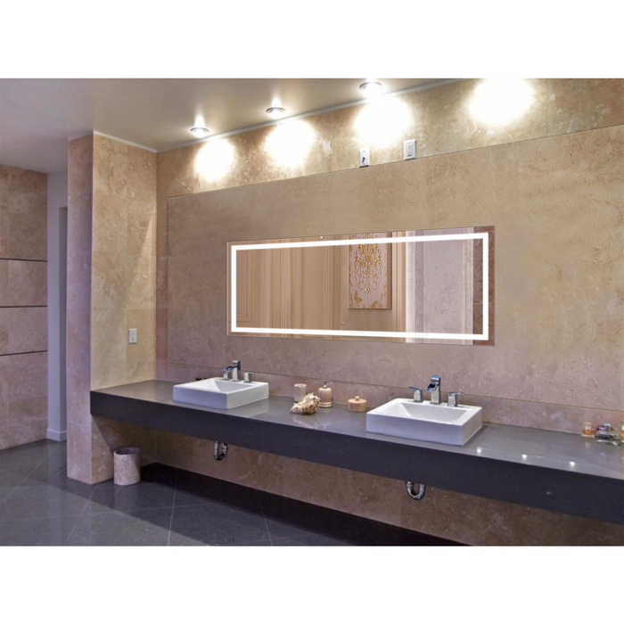 Krugg Icon 72″ X 30″ LED Bathroom Mirror w/ Dimmer & Defogger | Large Lighted Vanity Mirror Icon7230