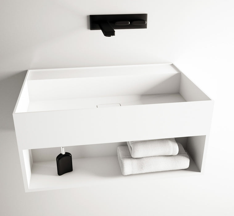 Ideavit Solidbliss 60SH Wall Mount Bathroom Sink 5 3/4 Shelf PS IDV 290322