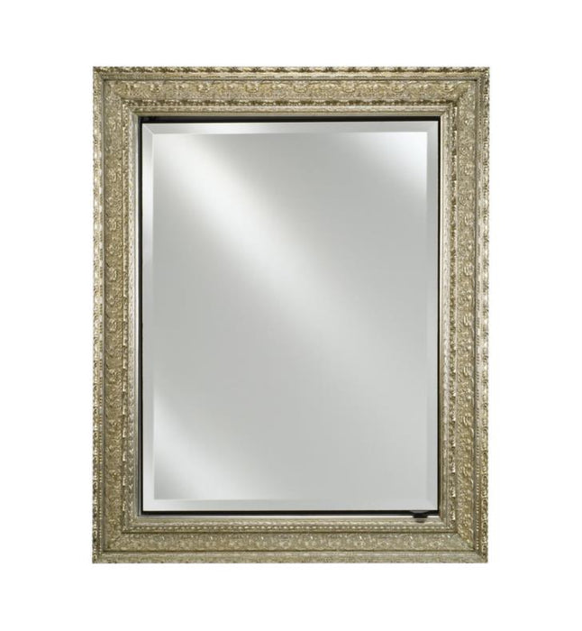 Afina Signature 34 1/2" Recessed Polished Glimmer Framed Mirror Medicine Cabinet with Single Door SD1736RGLI