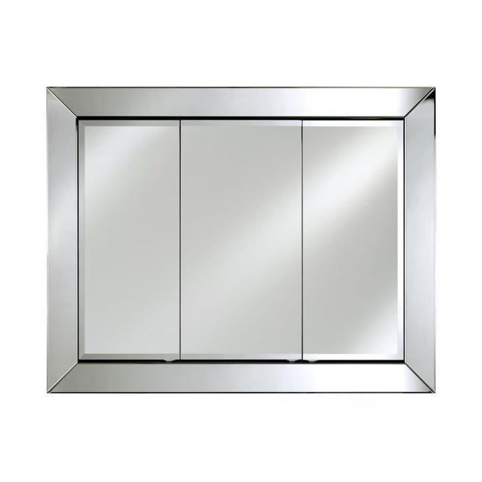 Afina Radiance Venetian 34" Recessed Large Contemporary Framed Mirror Medicine Cabinet with Triple Door TD-RAD-C-L