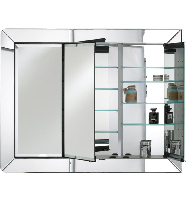 Afina Radiance Venetian 40" Recessed Extra-Large Contemporary Framed Mirror Medicine Cabinet with Triple Door TD-RAD-C-XL